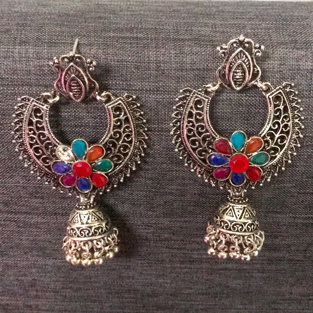 Oxidized silver earrings